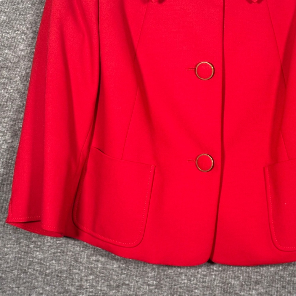 Talbots Petites Red Swing Jacket Peter Pan Collar Womens Size 12P - Picture 3 of 10